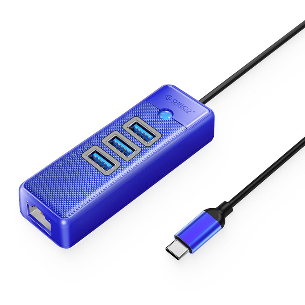 [CLEARANCE] ORICO 4 Port 0.5M USB Type-C Data Hub with 5Gbps Transfer Rate, USB-A 3.0 Inputs, 2.5G / 1000Mbps Internet Speed for Windows 8/10, macOS, Linux | PW3UR-C3