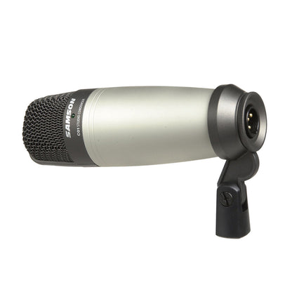 Samson C01 SR850 Cardioid Condenser Microphone Headphone Bundle Kit Set with 10Hz to 30kHz Frequency Response, 19mm Large Diaphragm, Enhanced Ambient Listening, & Gold Plated XLR Connector for Studio, Podcast, Recordings, Acoustics