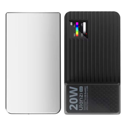 Ulanzi K20 RGB Full Color 20W Video LED Panel Light 1800-9000K CCT, 20 Built-in FX Effects, 1.44" Screen Display, 1/4" Cold Shoe Mount, USB-C Charging Port and Lightweight for Photography, Vlogging, Livestreaming and Travel | L207