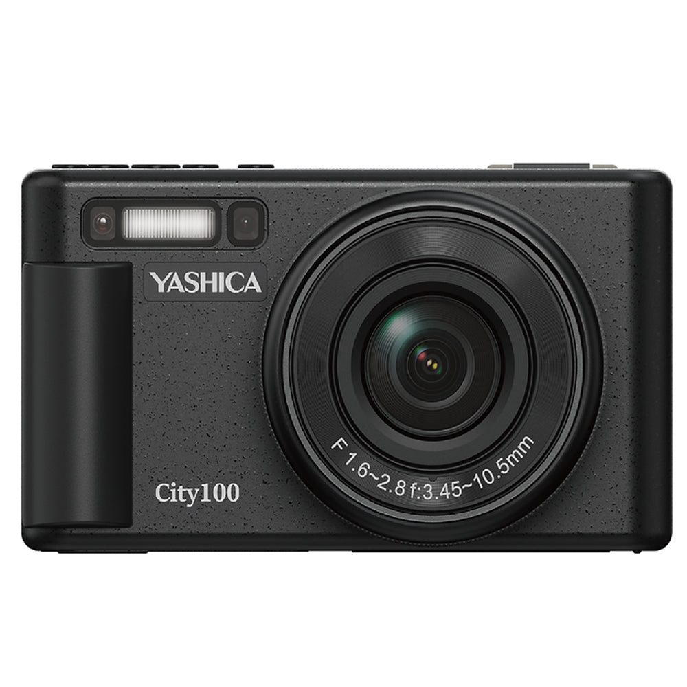 Yashica City 100 (DGC100) 13 Megapixel Point & Shoot Digital Camera CMOS Sensor, 3x Optical / 4x Digital Zoom, 4K Image Video, 2.8" LCD Display, Max 256GB MicroSD Card Slot, 1250mAh Replaceable Battery & YASHICA App Support | Black, White