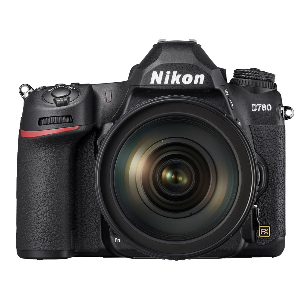 Nikon D780 24.5 Megapixel FX-Format Full Frame 4K UHD EXPEED 6 DSLR Camera Nikon F-Mount and 24-120mm F/4G ED VR Lens, Hybrid AF and Eye Detection, Extended ISO, 3.2" Tilting Touchscreen LCD, Built-in WIFI Bluetooth