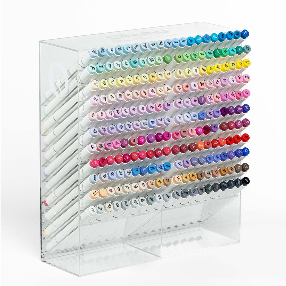 Ohuhu Art Marker Organizer (220 Slots) Acrylic Desk Display Rack and H ...