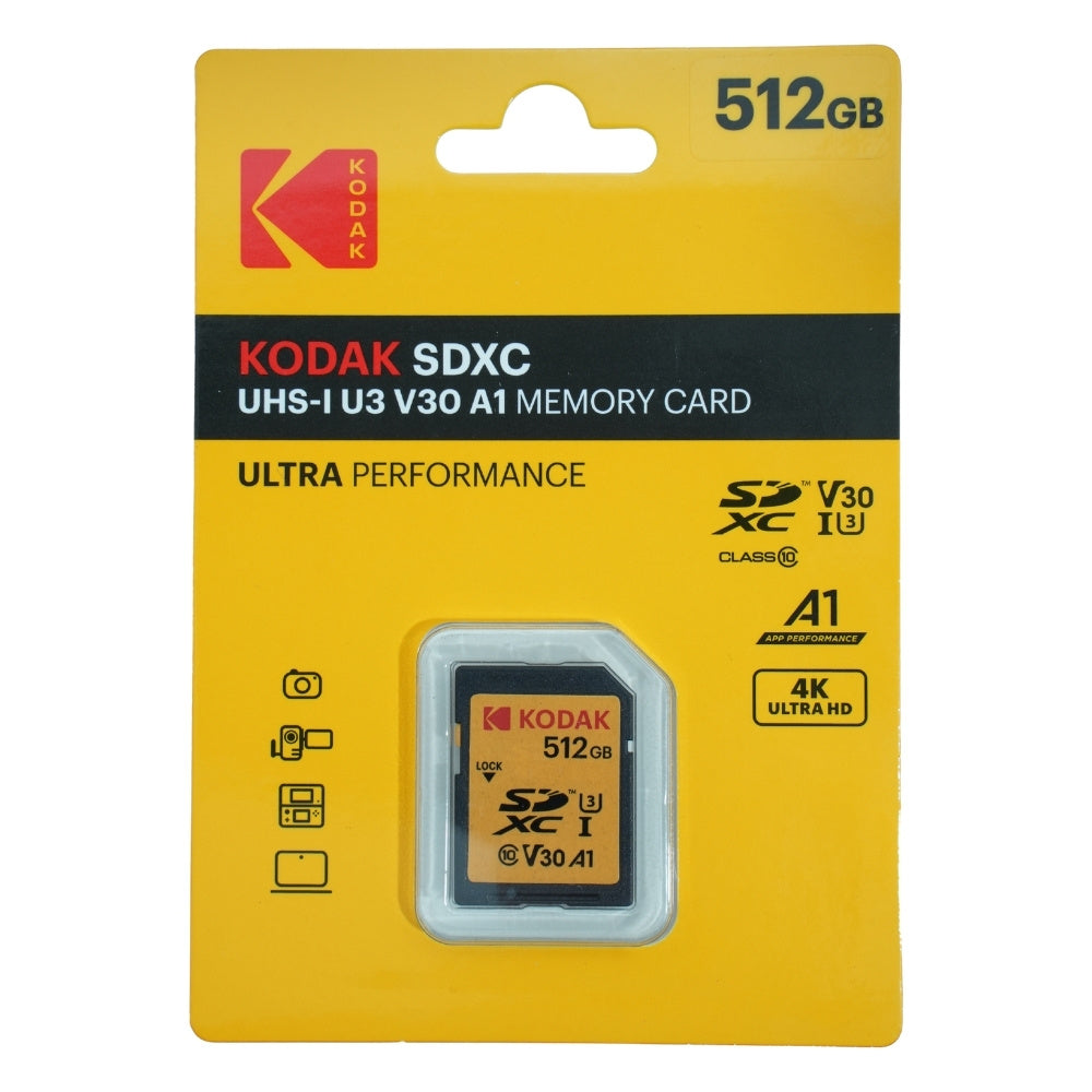 KODAK 512GB 256GB 128GB Ultra Performance Memory Card SDXC UHS-I U3 V30 A1