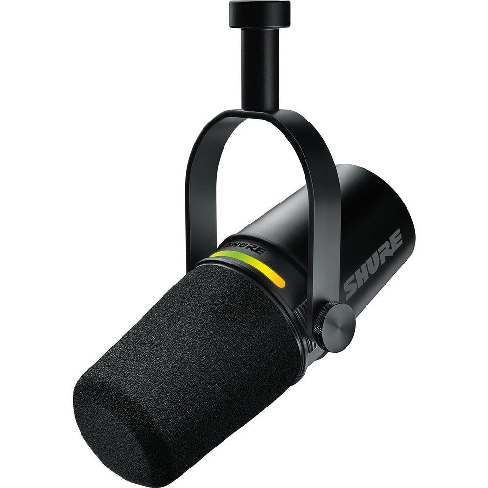 Shure MV7+ Podcast Microphone Dynamic Cardioid Broadcast Mic with 3 Pin XLR / USB Type-C Output LED Touch Panel, DSP & Reverb Compatible with Mac, Windows, iOS & Android for Musicians, Streamer and Podcasters