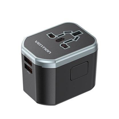 [CLEARANCE] Vention 20W Multi-Port Universal Travel Adapter with Fast Charging USB PD Ports, US/AU/UK/EU Male and Female Plugs for Smartphone, Tablet, Laptop etc. | FJCB0
