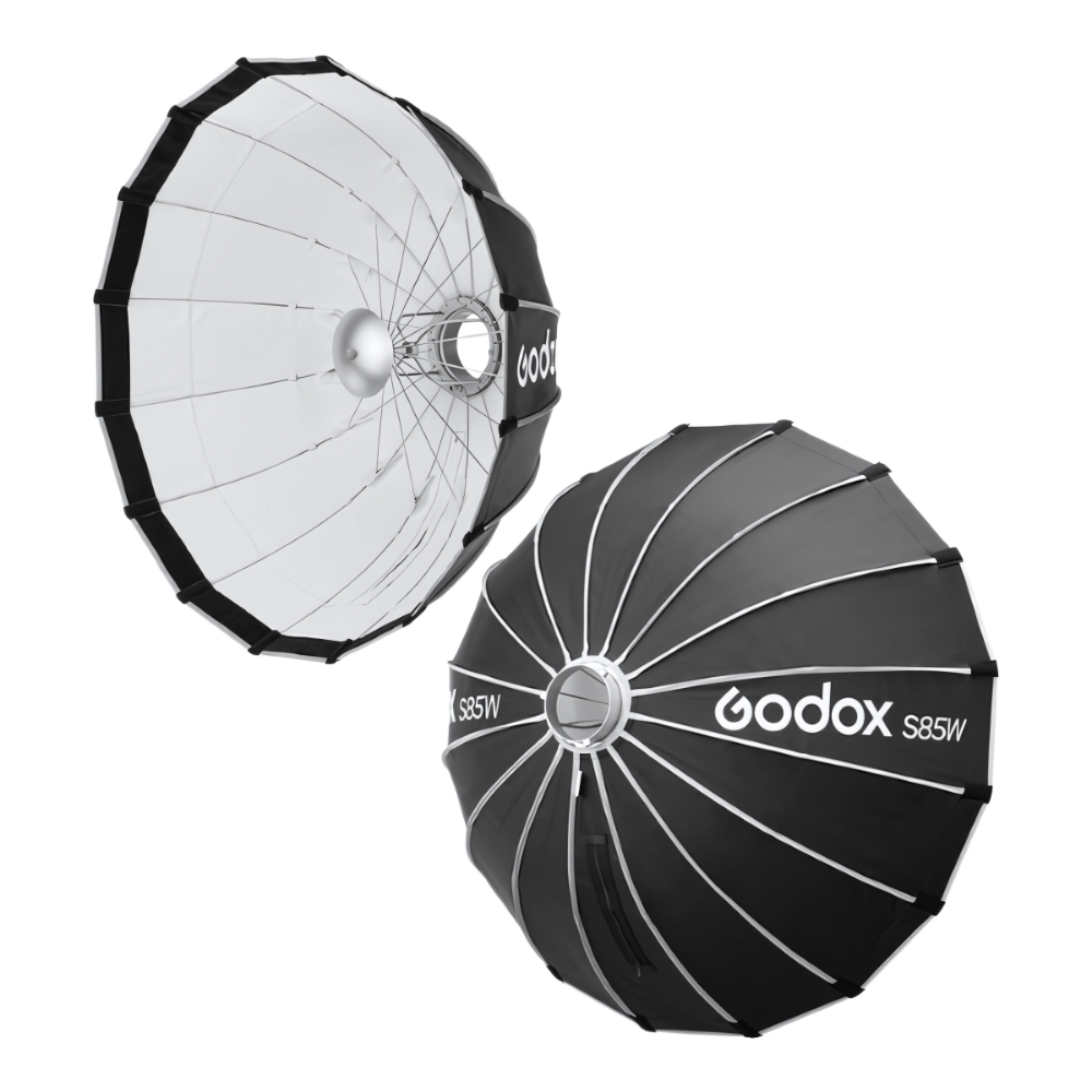 Godox S65W / 85W / 105W / 120W KIT Foldable Quick Release Umbrella Softbox Bowens Mount 65cm/85cm/105cm/120cm with Collapsible, Removable Front / Inner Diffuser, Honeycomb Grid, Beauty Dish Plate for Photography Studio Lighting Equipments