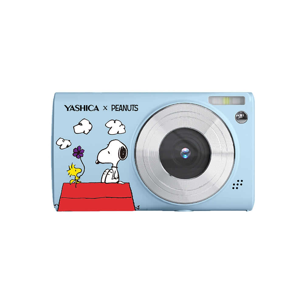 Yashica Classic Peanuts Edition 30MP 1080P Compact Digital Camera with 8X Zoom, JPG / AVI Photo Video Format, USB Type-C Interface, 650mAh Battery, 2.4" IPS Screen and MicroSD Card Slot for Point & Shoot Photography | Sage Green, Blue Sky