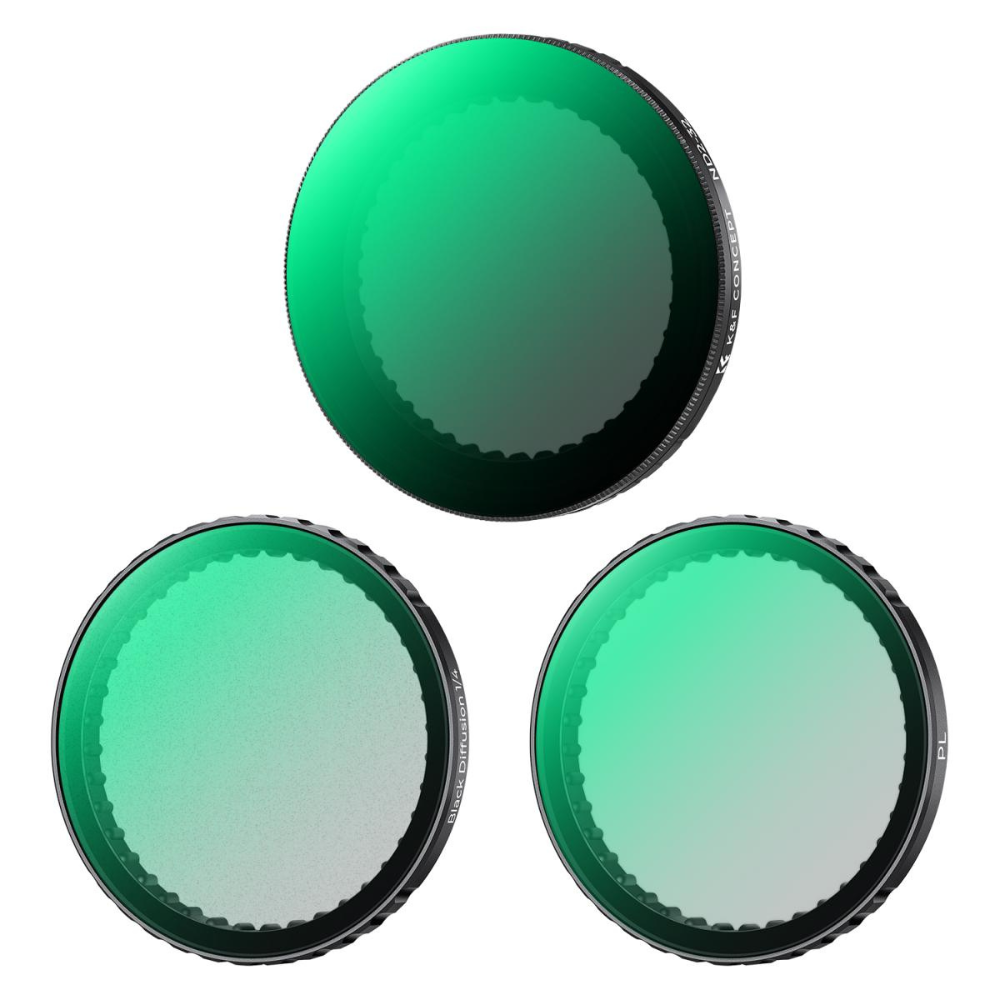 K&F Concept Nano-X Series 2-in-1 Hybrid ND2-32 / ND8 / ND16 / ND32 / ND64 / ND256 / ND1000 / ND32-512 + CPL Neutral Density Circular Polarizing Lens Filter Kit for DJI Osmo Action 3, 4 & 5 Pro, Anti-Glare Multi-Layer Coated AGC Glass