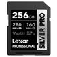 Lexar Professional 256GB 128GB 64GB Silver Pro SDXC UHS-II Memory Card V60 Class 10 U3 with Max 280MB/s Read Speed for Videography and Photography