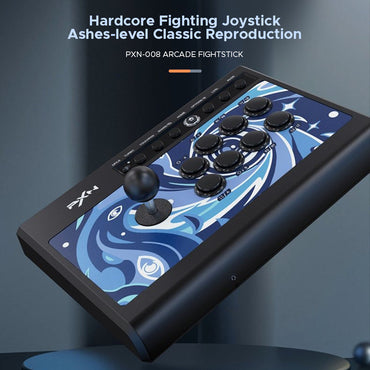 [CLEARANCE] PXN 008 Gaming Arcade Stick (Plug & Play) Multi-Platform Game Fighting Classic Joystick Video Game Controller with Blue Switch Mechanical Buttons, 3.5mm Audio Jack for Nintendo Switch, PC, PS3, PS4, PS5, Xbox Gaming Console