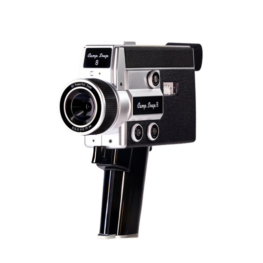 Camp Snap CS-8 Film Style Digital Video Camera Point & Shoot with 8X Optical Zoom, 5 Vintage Filters, Analog Meters for Battery + Memory, Supports Up to 4GB - 128GB SD Card, In-Built Speaker Audio Capture for Classic Filmmaking Videography