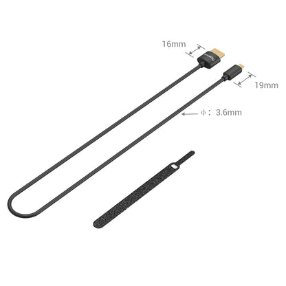 SmallRig Ultra Slim 4K Mini / Micro HDMI Male to Male Video Cable (C to A) (D to A) with 3.6mm Outer Diameter, Cable Tie and PVC Material for Camera Rig (35mm, 55mm) 3040 3041 3042B 3043