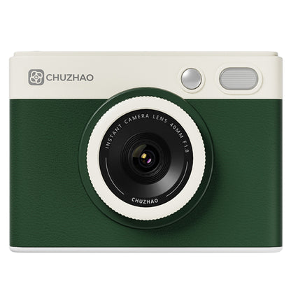 Chuzhao Instant Print Camera and Photo Printer (D1-P) with 10 Film Sheets, 2.1" x 3.2" Size, 1.54" IPS HD Screen, 4PASS Print Technology, Max 64GB MicroSD Card Slot, Mobile Smartphone Printing App Support | Black, Green