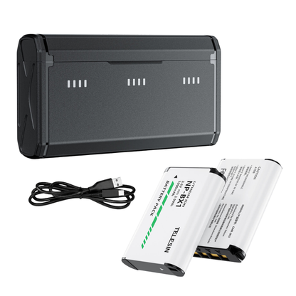 TELESIN NP-BX1 (2-Pack) 1090mAh Rechargeable Battery and Triple Bay Charger for Select Sony Cameras