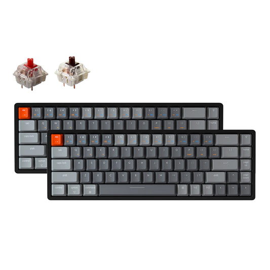 Keychron K6 68 Keys Bluetooth Wireless / Wired Compact Mechanical Keyboard with RGB Backlight, Aluminum Frame and Hot-Swappable Switches for Mac and Windows PC Computer (Red Linear, Brown Tactile) K6W1 K6W3