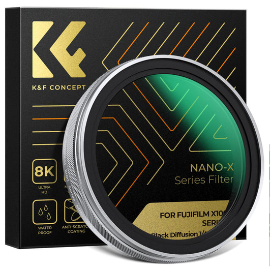 K&F Concept FUJIFILM X100 Series NANO-X Black Mist 1/4 Diffusion Lens Filter for FUJI X100, X100F, X100S, X100T, X100V, X100VI Cameras - Multi-Coated Optical Glass, Magnetic Frame, High-Definition, Waterproof & Scratch-Resistant