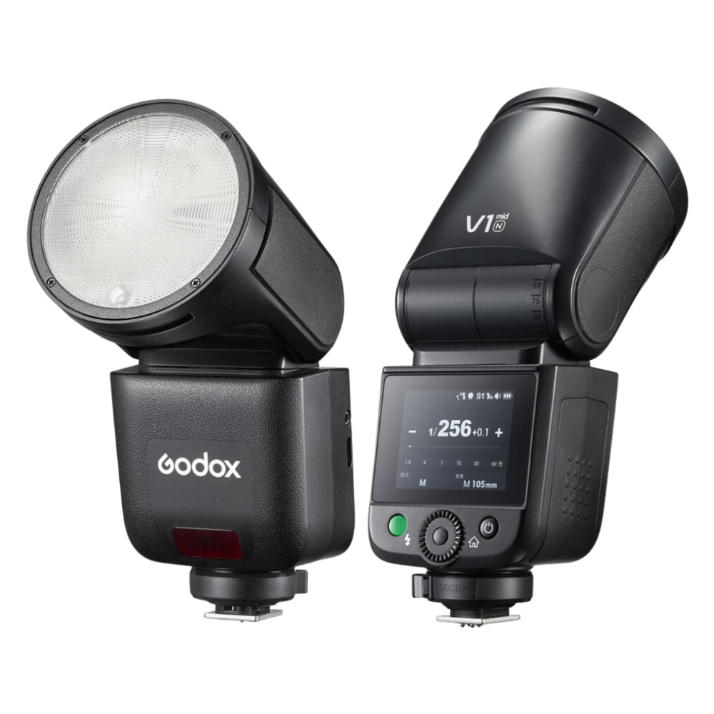 Godox V1 mid TTL Round Head On-Camera Flash for Sony Canon Fujifilm Nikon Panasonic Olympus Cameras