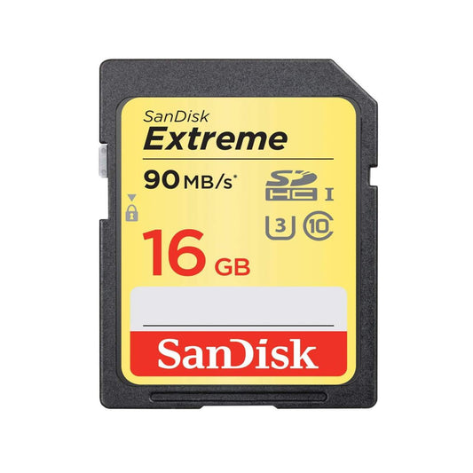 SanDisk Extreme SDSDXNE 16GB SDHC UHS-I U3 Class 10 Memory SD Card with Up to 90MB/s Transfer Speed and Uninterrupted 4K UHD Video