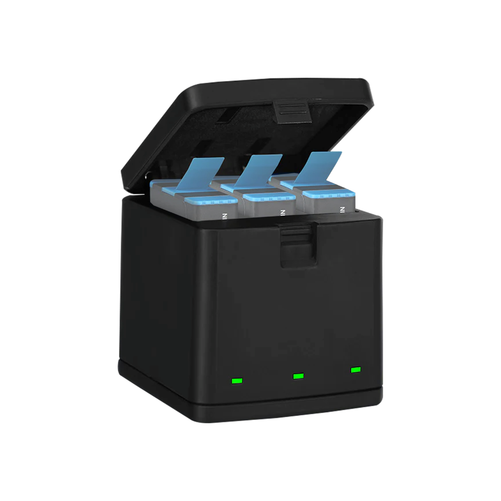 TELESIN GoPro HERO8 / 7 / 6 / 5 Black Triple Bay Battery Charger Box Case with Simultaneous Charging, LED Indicator, USB Type-C Port