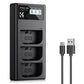K&F Concept LP-E6 / LP-E6N / LP-E6NH (3 / 2-Pack) 2250mAh Rechargeable Camera Battery Replacement and Triple / Dual Slot Charger Display Kit with USB Type-C / Micro B Input Fast Charging Ports for Selected Canon Digital Cameras