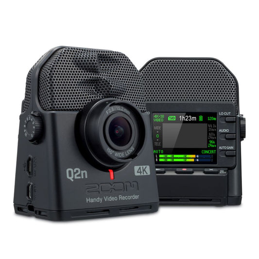 Zoom Q2n-4K 4K 30Hz Handy Video Recorder with microSD Card Memory Expansion Slot, Mini Stereo Jack Input, and USB Connectivity for Field Recording and Livestreaming
