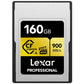 Lexar Professional 320GB 160GB 80GB CFexpress Gold Type A CF Express Memory Card + Compact Flash Card Reader PCI-Express 3.0 with VPG 400MB/s, 8K 4K HFR 120fps Video Cinema Quality, 900MB/s Read, 800MB/s Write Speeds