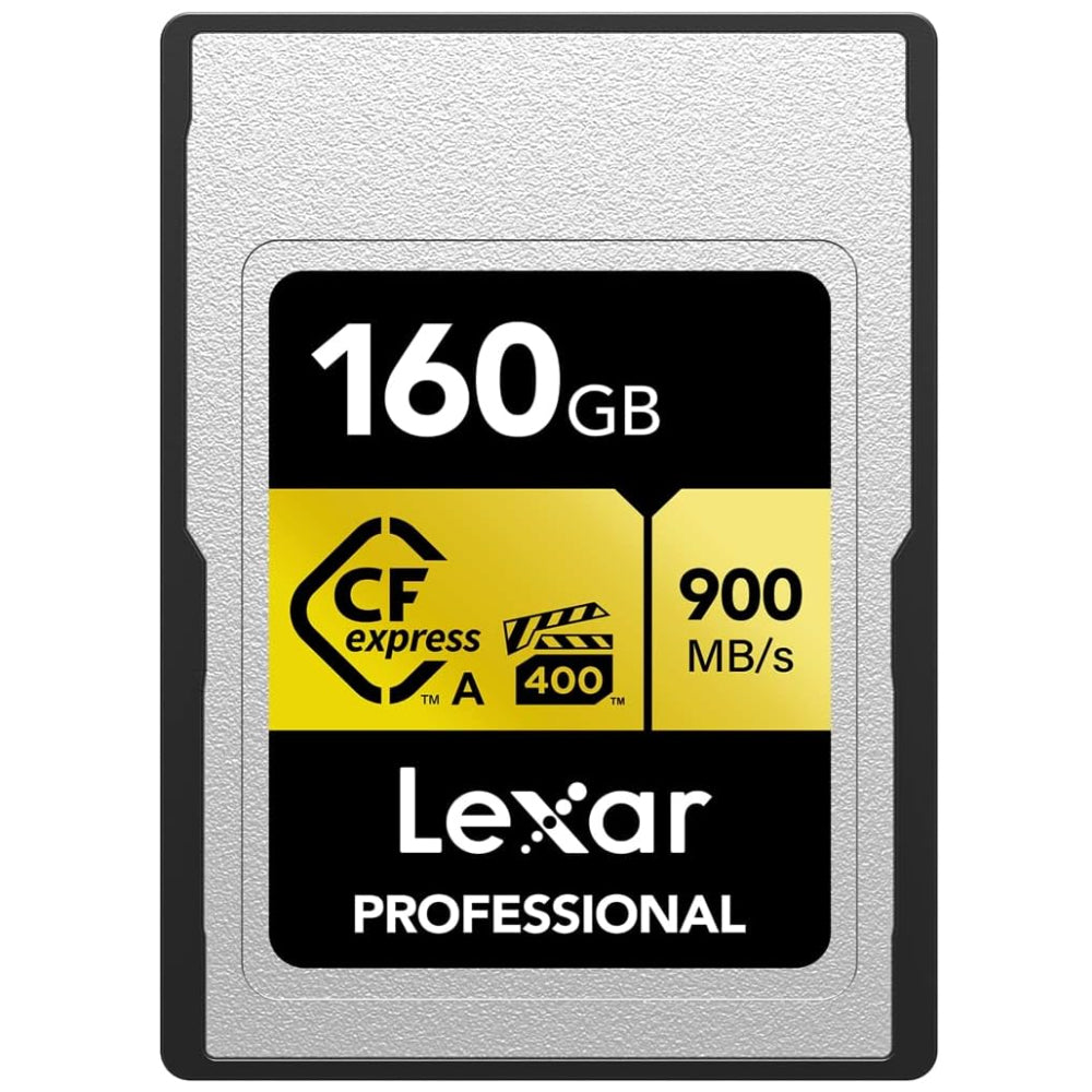 Lexar Professional 320GB 160GB 80GB CFexpress Gold Type A CF Express Memory Card + Compact Flash Card Reader PCI-Express 3.0 with VPG 400MB/s, 8K 4K HFR 120fps Video Cinema Quality, 900MB/s Read, 800MB/s Write Speeds