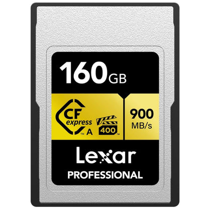 Lexar Professiol 320GB 160GB 80GB CFexpress Gold Type A CF Express Memory Card + Compact Flash Card Reader PCI-Express 3.0 with VPG 400MB/s, 8K 4K HFR 120fps Video Cinema Quality, 900MB/s Read, 800MB/s Write Speeds