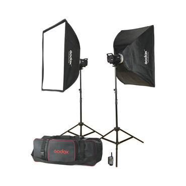 Godox MS300 300W Compact Studio Flash Kit Monolight with Softbox, 150W Halogen Modeling Lamp & 5600K Color Temperature