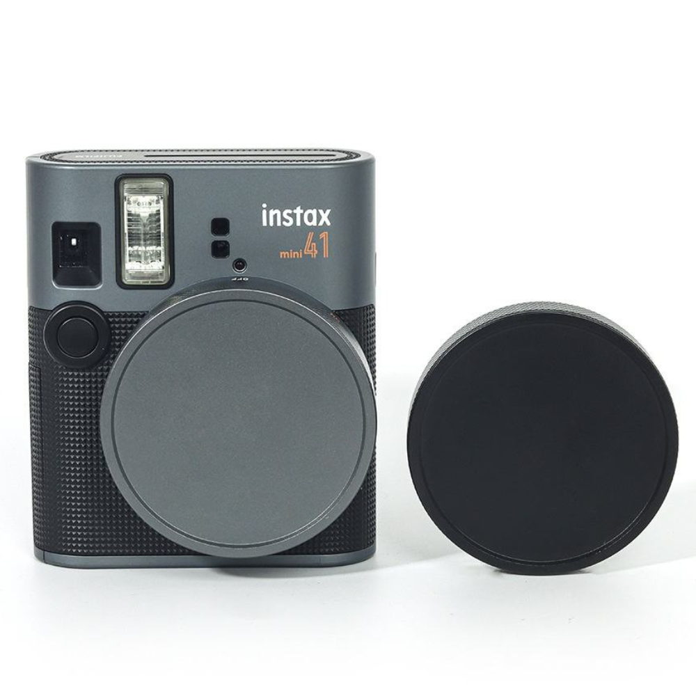 Pikxi Aluminum Protective Lens Cap Cover for FUJIFILM Instax Mini 41 Instant Film Camera - Black, Gray