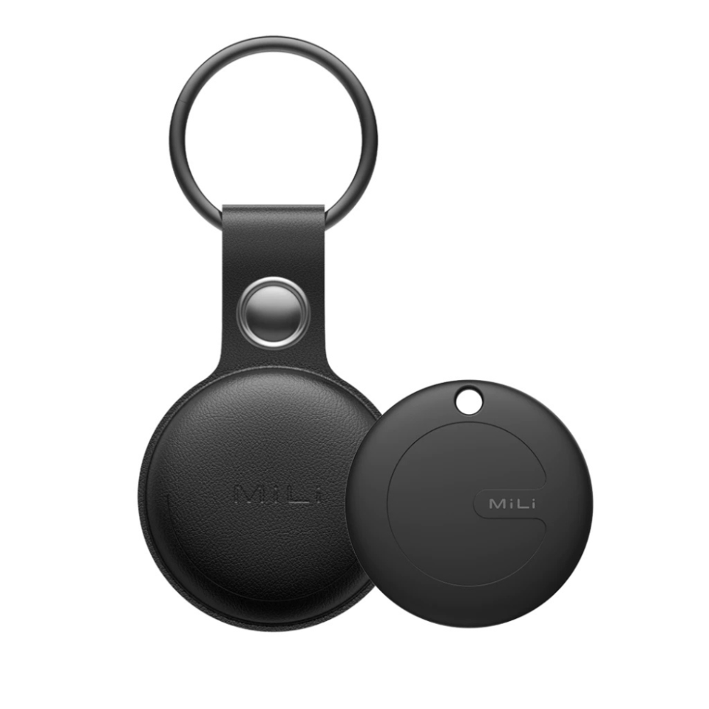 MiLi MiTag Duo Item Finder with Leather Case - iOS Apple Find My & Android Google Find Hub Compatible