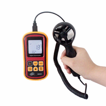 Benetech GM8901 Hand Held Anemometer 45m/s (88MPH) LCD Digital Thermometer Electronic Hand-held Wind Speed Gauge Meter