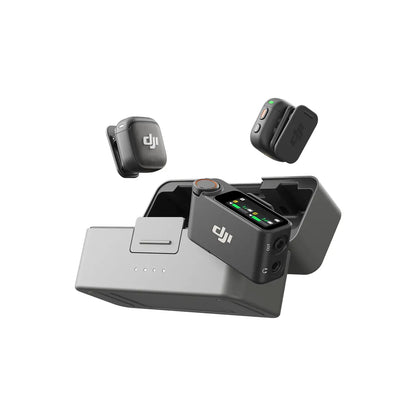 DJI Mic 3 / Mic 2 2TX + 1RX Wireless Microphone System 2 Person Lavalier Mic with Charging Case, Touchscreen Onboard Controls, Dual Band Wireless & Bluetooth Connection for Camera, Smartphone, Vlogging & Content Creation