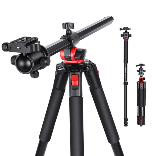 Neewer N284L+G0 79 Inches Camera Tripod Monopod with Aluminum Alloy 360° Panorama Ball Head and Vertical / Horizontal Center Column, 15Kgs Load Capacity, Quick Release Section Legs for Photography, Videography & Content Creation | 10097262