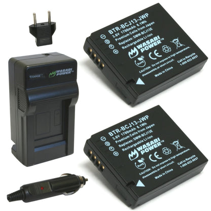 Wasabi Power Battery DMW BCJ13 (2-Pack) and Charger for Lumix DMW-BCJ13, DMW-BCJ13E, DMW-BCJ13PP and Lumix DMC-LX5, DMC-LX7  | JG Superstore