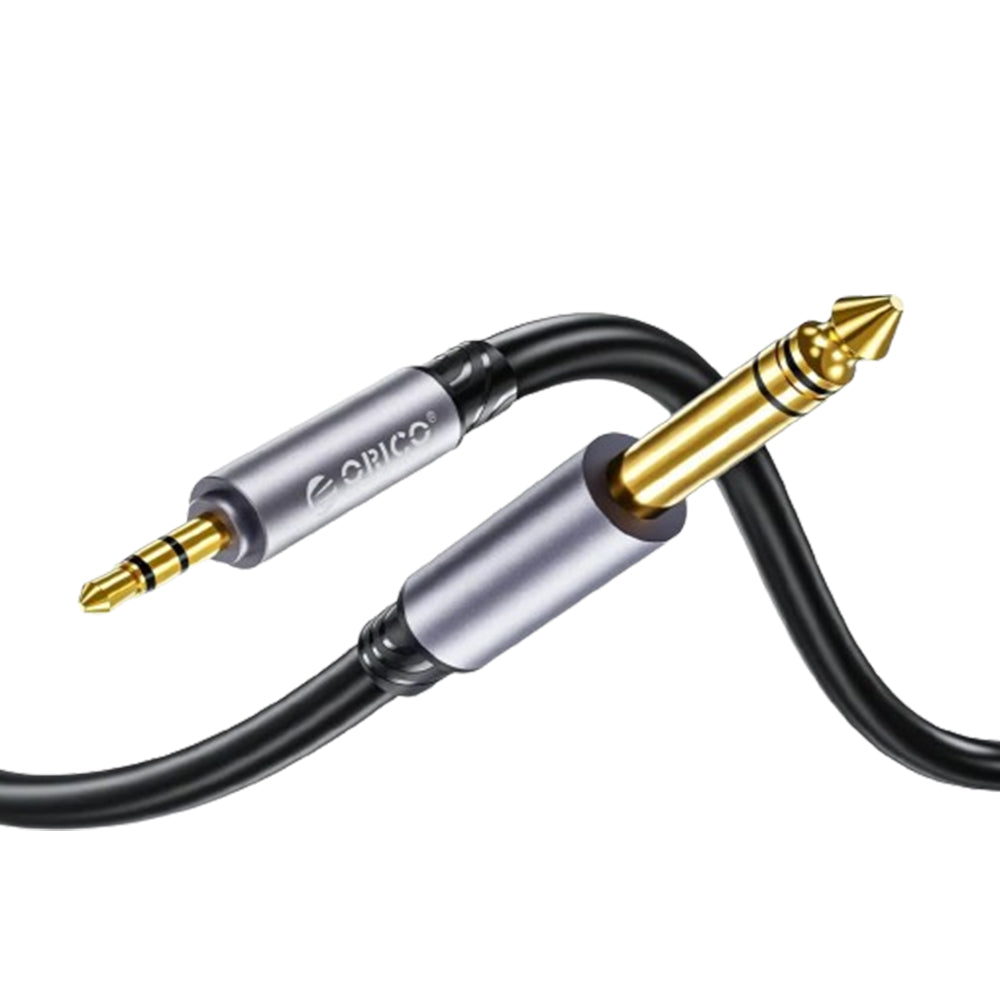 [CLEARANCE] ORICO 3.5mm TRS to 6.5mm TRS Audio Cable with Gold-Plated Male-to-Male AUX Connectors & Flexible Silicone Cord for Guitars, Audio Mixers, Amplifiers, Speakers, Sound Cards, Music Players, Smartphone, Computer Desktops & Laptops
