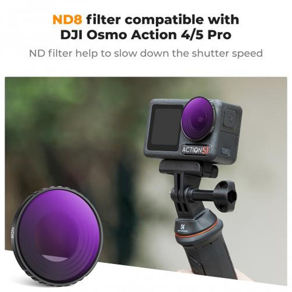 K&F Concept Nano-X Series 2 in 1 Hybrid ND8 / 16 / 32 / 64 / 256 / 1000 + CPL Neutral Density Circular Polarizing Lens Filter Kit Set for DJI Osmo Action 4 5 PRO Action Sports Camera w/ 3-10 Stops, Anti Glare, Multi Layer Coated AGC Glass