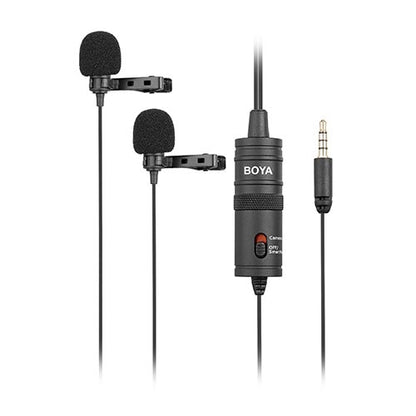 Boya BY-M1DM Dual Lavalier Microphone for Smartphones, DSLR Cameras, Audio Recorders, PC ideal for Vlog, Youtube, Streaming M1DM
