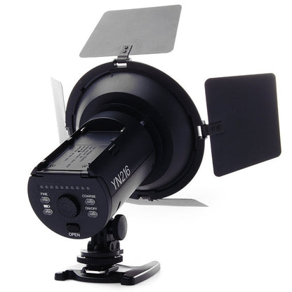 Yongnuo YN216 Daylight White LED On-Camera Fill Video Studio Light 5500K with Color Filters Barn Doors for Photography