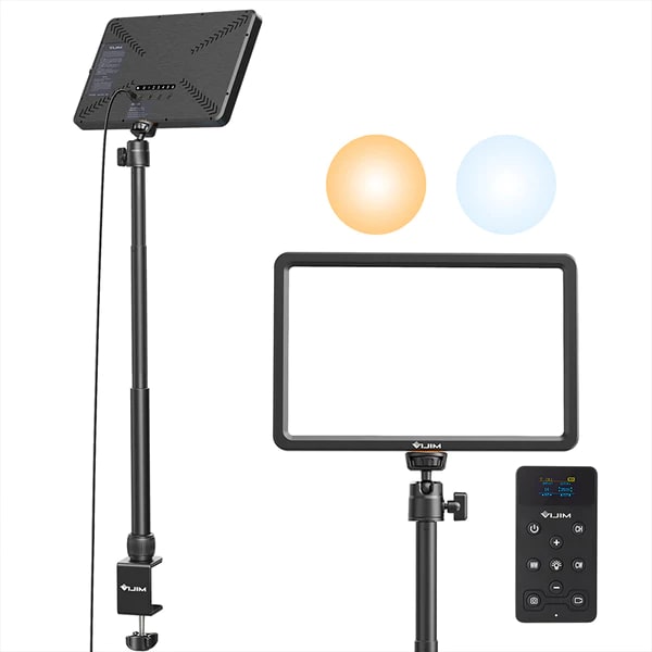 Vijim by Ulanzi K20 2500K-9000K LED Panel Key Light with Remote Control and Adjustable Desktop Stand for Vlogging Streaming and Videography (PRO Pack Available) | 2958, 2968