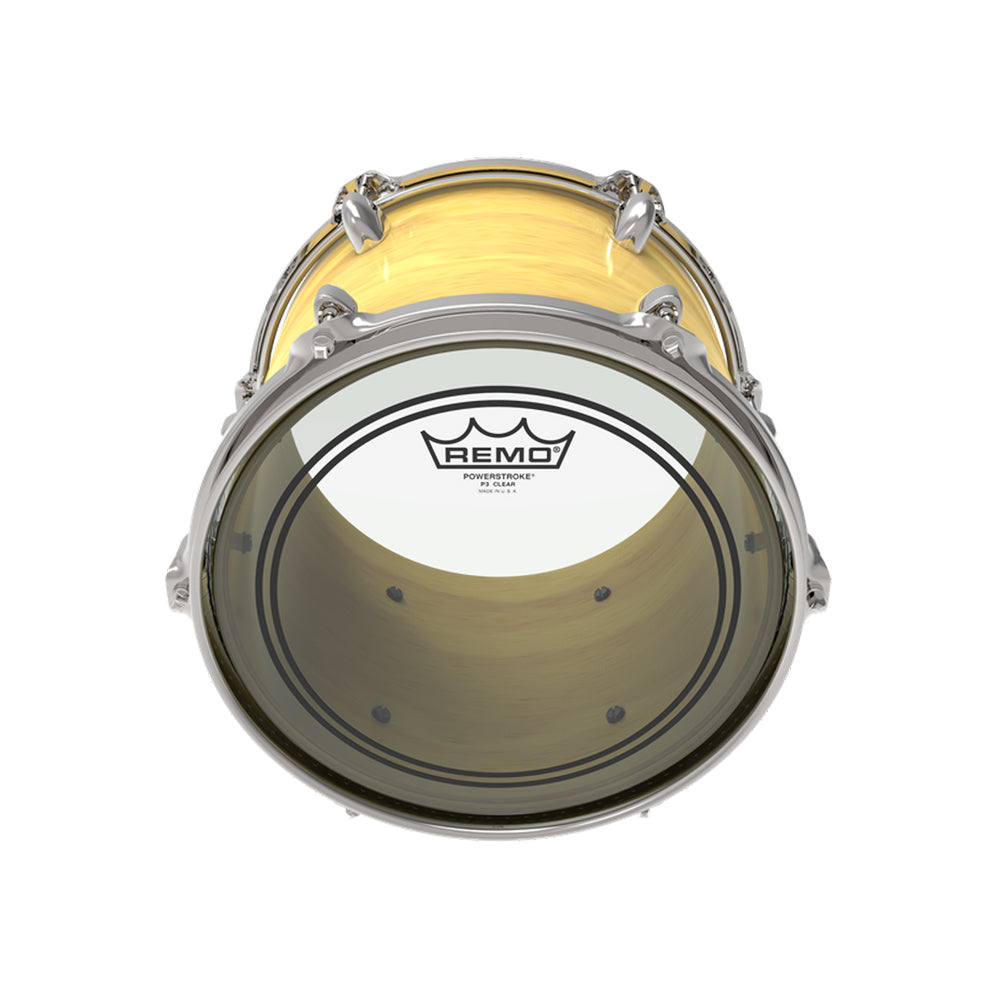 Remo 26" Powerstroke P3 Clear Drum Head with Focused, Warm Mid, Low Range Tones and Attack for Toms, Snare and Bass Drums