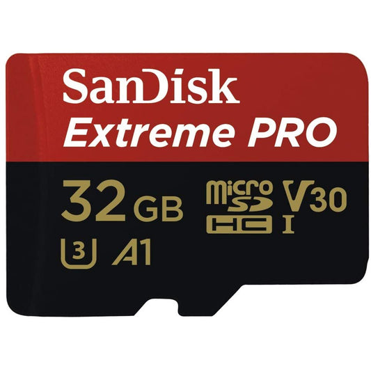 Sandisk Extreme Pro Micro SD Card 32GB UHS-I SDHC Class 10, 100mb/s and 667x Read and Write Speed, A1 with Adapter | Model - SDSQXCG-032G-GN6MA