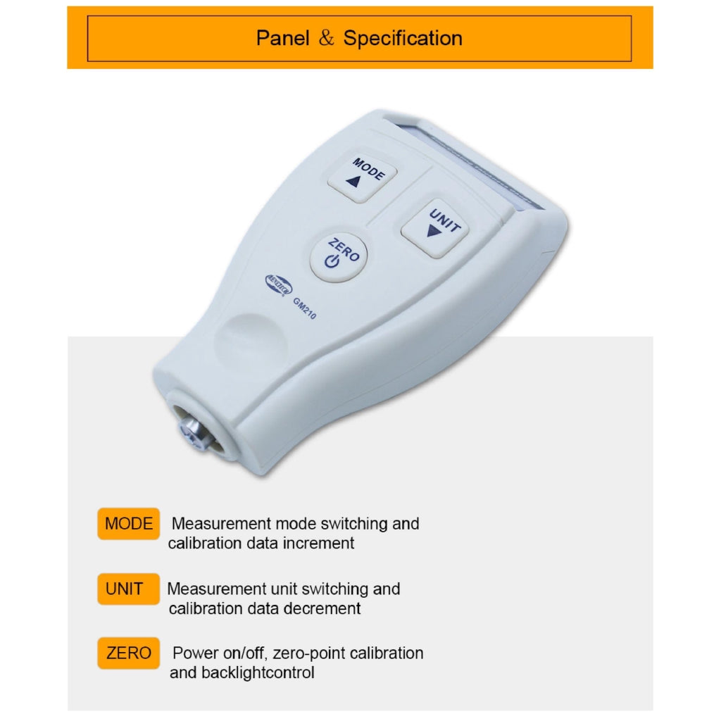[CLEARANCE] Benetech GM210 0-1800um Mini digital Paint Film Iron Base Thickness Gauge Galvanized Thickness Measurement