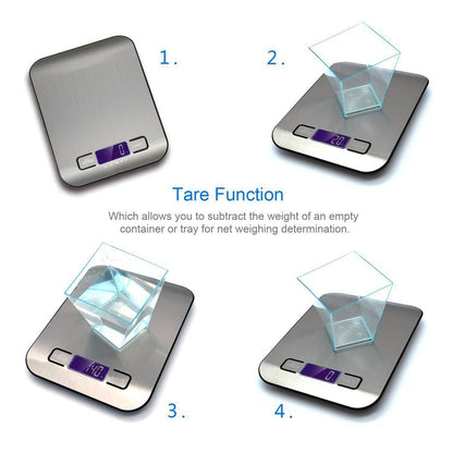 Eagletech Digital Kitchen Scale Multifunction Food Scale, 10kg, Silver, Stainless Steel