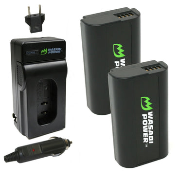 Wasabi Power Battery DMW-BLF19 BLF19 (2-Pack) and Dual Charger for Panasonic | JG Superstore
