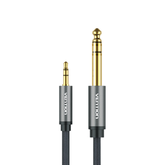 [CLEARANCE] Vention 3.5mm Male to 6.5mm Male Nylon Braided Gold Plated (BAI) Audio Cable for Microphones, Amplifiers, Sound Box, Laptops and Mobile Phones (Available in Different Lengths)