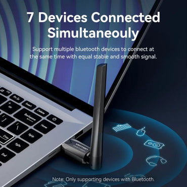 Vention AC650 High Speed 2.4Ghz Dual Band USB Network/Bluetooth Adapter Dongle with 650Mbps 5GHz Bandwidth, 6dBi High Gain Anten