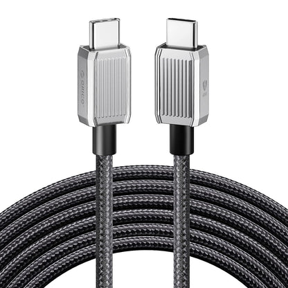 ORICO GQZ60 (1m / 1.5m / 2m) USB Type C to USB Type C Fast Charging Data Cable 20V/3A PD 60W, 480Mbps Transmission Rate, Nylon-Braided Zinc Alloy for Type C Port Devices, Smartphones, Android, Tablet