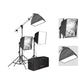 Caler ET-403 Jinbei Lighting and Studio Kit with 85W 5500K E27 Constant Light Lamp, 40x40 Multifunctional Softbox with Diffuser, EQ-190 LIght Stand