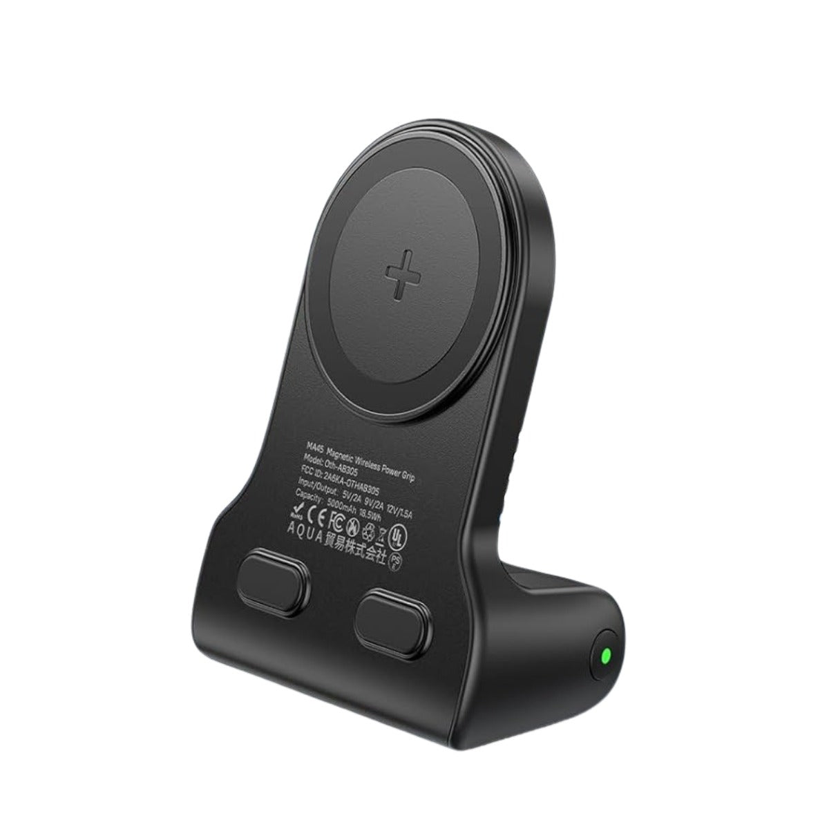Ulanzi MA45 Magnetic MagSafe Wireless (Right Hand) Power Grip for iP-16 / 15 / 14 / 13 Smartphone with Camera Shutter, 5000mAh Battery, 10W Wireless Charging, 180° Rotating Mode and for Mobile Video Vlog | M021
